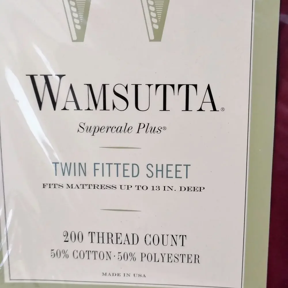 Wamsutta Supercale Plus Twin Flat Sheet Burgundy No Iron Cotton Blend NEW VTG